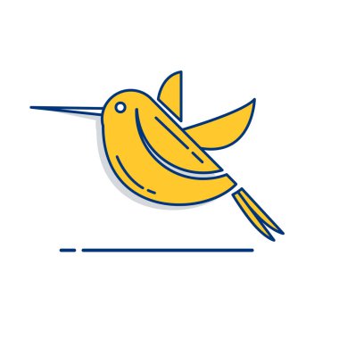 Bahçe simge seti | Kuş simgesi - anahat ile dolu stil