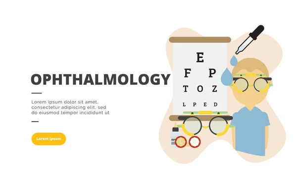 Concept Illustration Bannière Conception Plate Ophtalmologie Pour Marketing Numérique Promotion — Image vectorielle