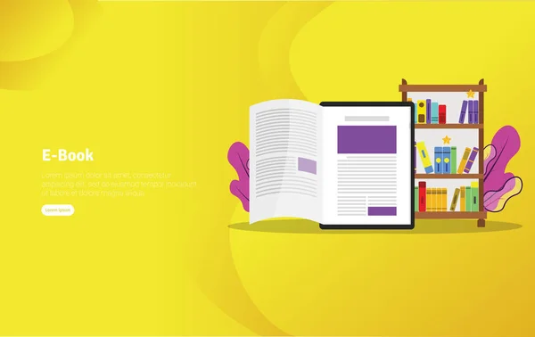 教育电子书概念和科学插图横幅 适用于壁纸 图书插图或网络登陆页面 并用于营销 业务或促销 — 图库矢量图片
