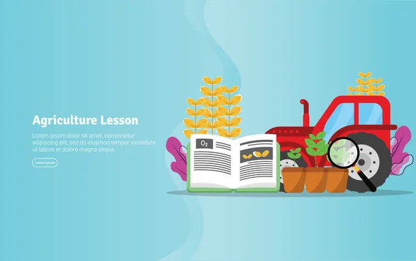 Landwirtschaftliche Unterrichtskonzept pädagogische und wissenschaftliche Illustrationen — Stockvektor