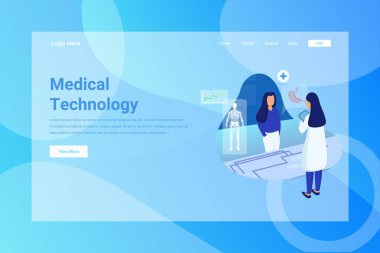 Web sayfası üstbilgi tıbbi teknoloji illüstrasyon kavramı açılış sayfası