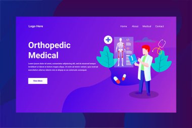 Web sayfası üstbilgi Ortopedi tıbbi illüstrasyon kavramı açılış sayfası