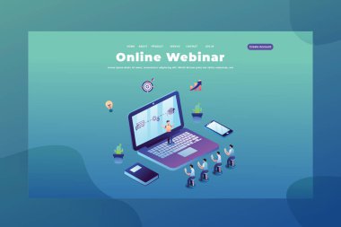 Online Webinar İçin Küçük İnsanlar Konsepti - Eğitim Web Sayfası Yöneticisi