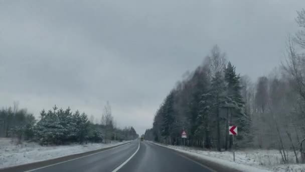 Hóval borított út — Stock videók