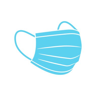 Tıbbi maske ikonu tasarımı. Vektör illüstrasyonu.