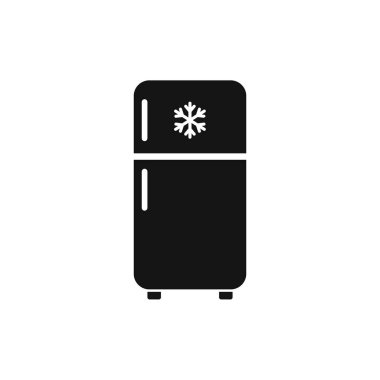 Kar tanesi ikonlu buzdolabı. Arkaplan silme üzerine vektör illüstrasyonu.