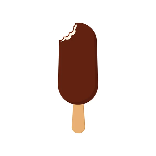 Bite Ice Cream Stick Vector Illustration Flat Style — Stock Vector