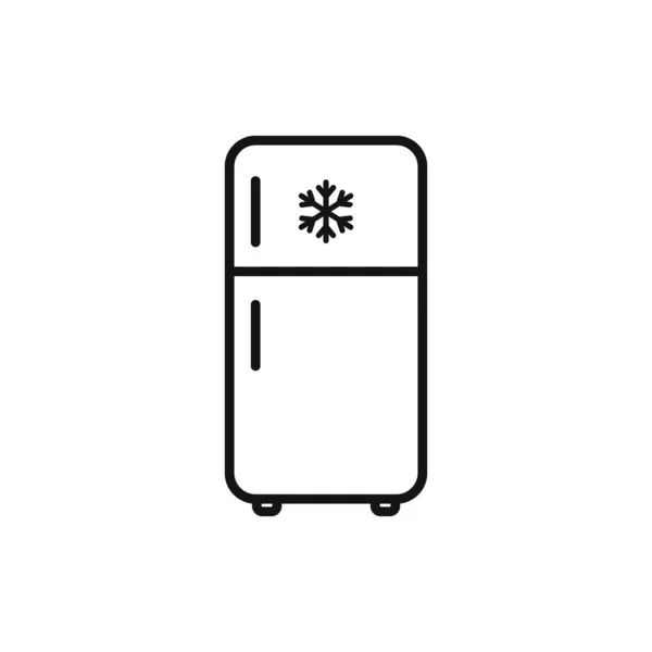 ラインスタイルのアイコンで冷蔵庫 背景のベクトル図 — ストックベクタ