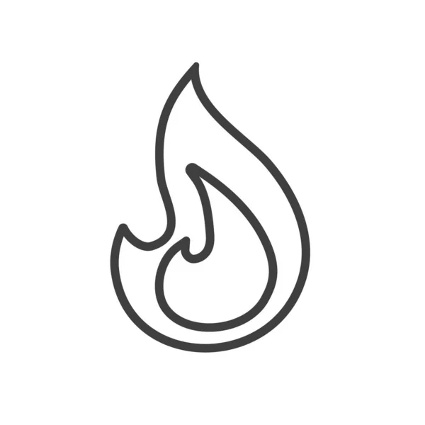 Ikon Gaya Garis Api Vektor Ilustrasi Pada Latar Belakang Withe - Stok Vektor
