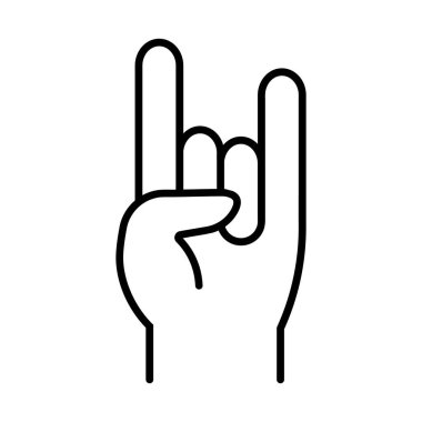 Doğrusal olarak taş el hareketi simgesi. Vektör.