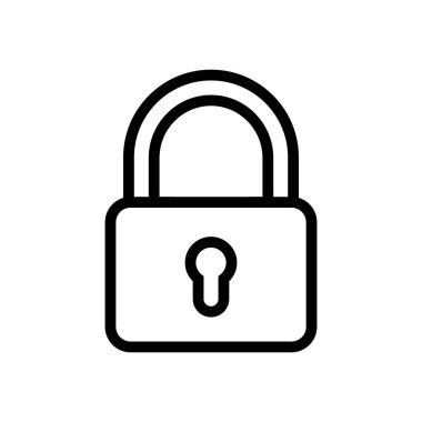 Doğrusal olarak asma kilit simgesi. Vektör.