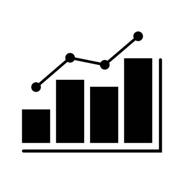 Grafik istatistik simgesi düz stikte. Vektör.