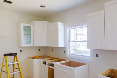 Ada çekmeceler ve sayaç mutfak dolapları yükleme kör köşe dolap, yüklü