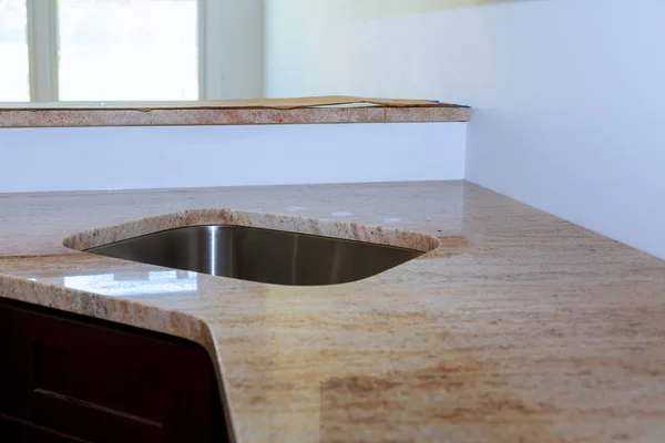 Пустой Мраморный Столик Кухне — стоковое фото