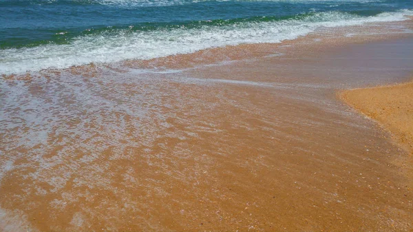 Zachte Golf Van Blue Ocean Sandy Beach Tropische Zee Achtergrond — Stockfoto