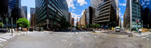 New York City Juni 2018 Staande Het Panorama Van Verkeer — Stockfoto