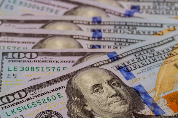 Americký Dolar Usa Nás Sto Dolarů Bill Blured Pozadí — Stock fotografie