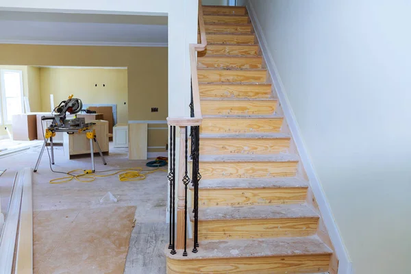 Paredes Construcción Interior Vivienda Proyecto Con Paneles Yeso Instalados Parcheados —  Fotos de Stock