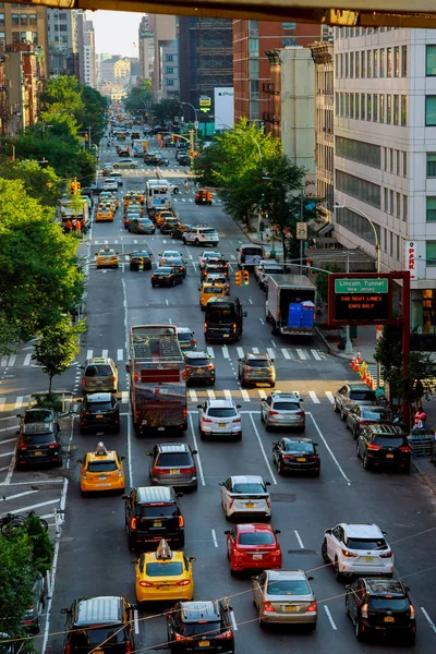 Nova Cidade Iorque Jujy 2018 Hora Ponta Com Carros Táxis — Fotografia de Stock