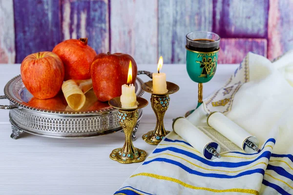 Єврейський Святом Рош Хашанах Єврейський Новий Рік Свято Концепції Традиційної — стокове фото