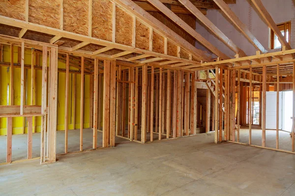 New Residential Construction Home Framing Wooden Construction — Stock Photo, Image