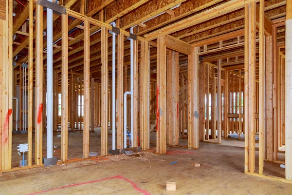 Unfinished Wood Frame Building House Construction — Stock Photo, Image