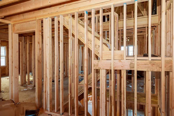 Interior Beam Frame New House Residential Construction Home Framing — Stock Photo, Image