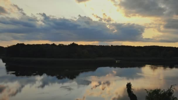 空気、美しい庭園、または木公園から見た川 — ストック動画