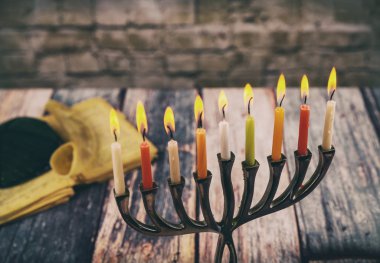Yahudi tatil sembolü Davut yıldızı Hanukkah menorah Hanuka, Yahudi ışık Festivali