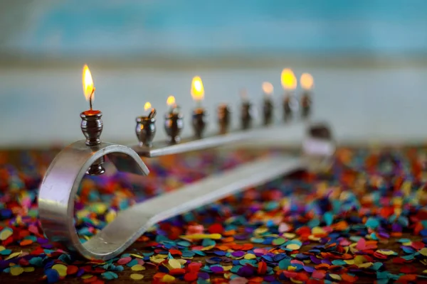 Yahudi Tatil Sembolü Shanukkah Menorah Hanuka Yahudi Işık Festivali — Stok fotoğraf