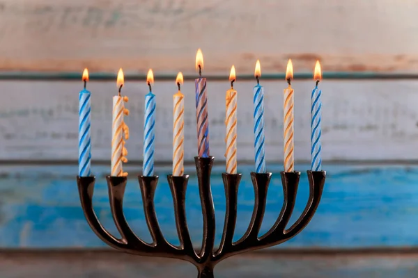 Chanukah Velas Tudo Feriado Símbolo Judaico — Fotografia de Stock