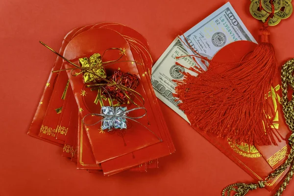 Decoraciones Del Festival Año Nuevo Chino Lucky Money Paquete Rojo — Foto de Stock