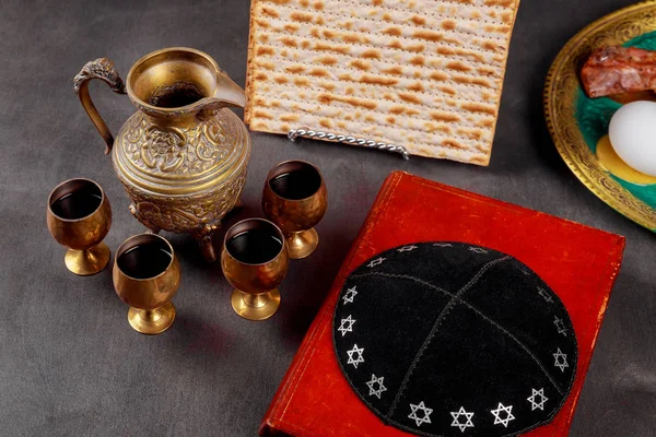 Pessach Pessach Symbole Großer Jüdischer Feiertage Traditionelle Matzoh Matzah Oder — Stockfoto