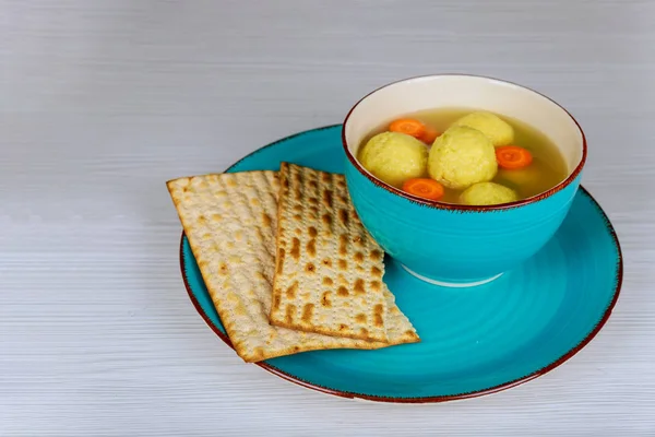 Kulki Matzah Zupa Wątróbką Paschy Żydowskiej Holiday Jedzenie — Zdjęcie stockowe
