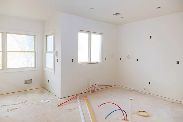 Construção Interiores Habitação Com Drywall Porta Instalada Para Uma Nova — Fotografia de Stock