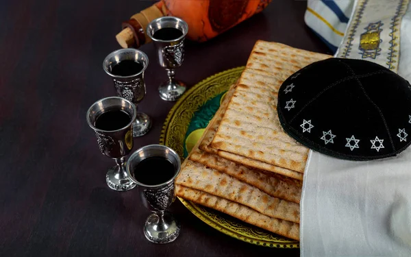 Kippa Pequeno Chapéu Judeu Pesah Celebração Conceito Judaico Feriado Passover — Fotografia de Stock