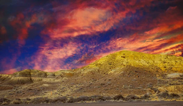 Área natural nas montanhas, Novo México paisagem com pôr do sol — Fotografia de Stock