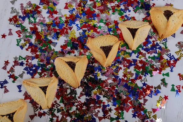 Hamantaschen печиво для єврейське свято Пурім — стокове фото