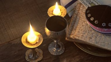 Büyük Yahudi tatil Pesach Havva Fısıh sembolleri. geleneksel matzoh