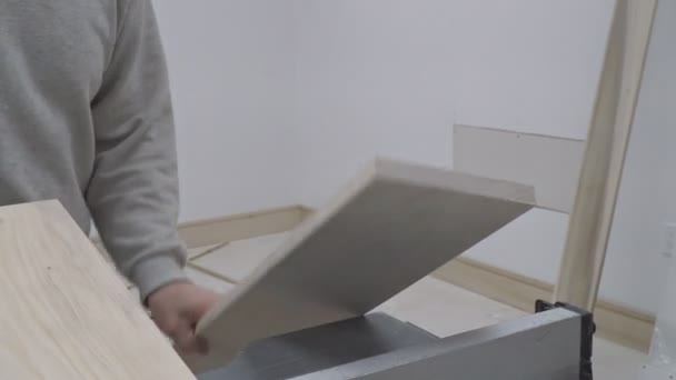 Wood abrade process with sandpaper — Stock Footage Wood abrade process with sandpaper Video Clip