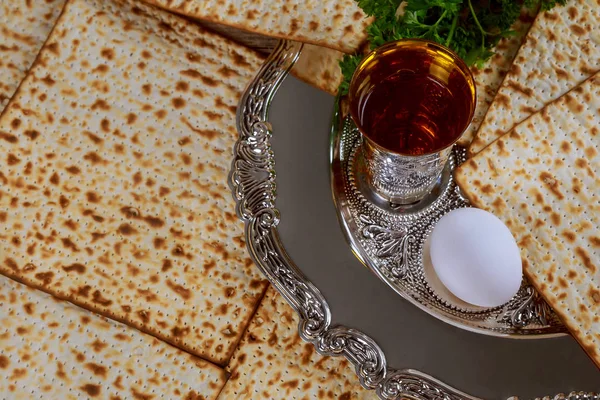 Judaism and religious on jewish matza on passover — Stock Photo, Image