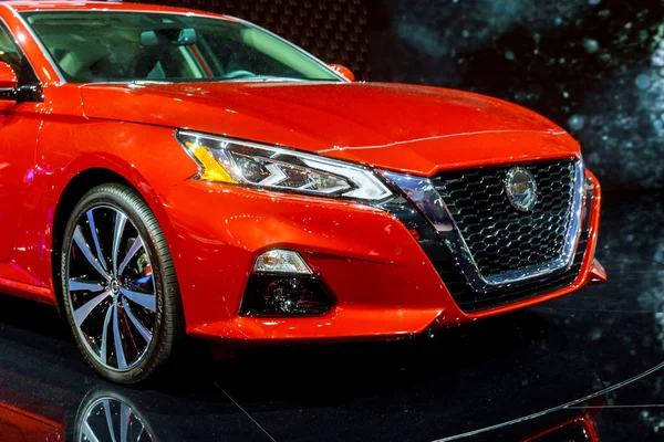 New York, NY USA - APRIL 20, 2019: Nissan Altima car on display New York International Auto Show at Jacob Javits Center — Stock Photo, Image