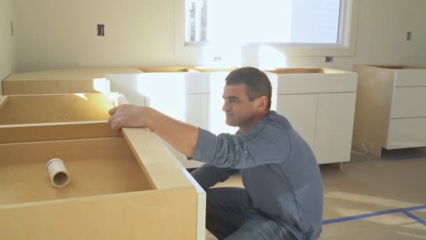 Interior de la cocina moderna Mejora del hogar Remodelación de la cocina — Vídeos de Stock