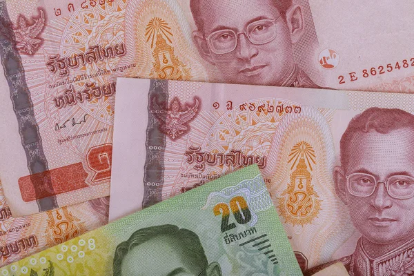 Tayland baht fatura closeup yeni para banknotlar