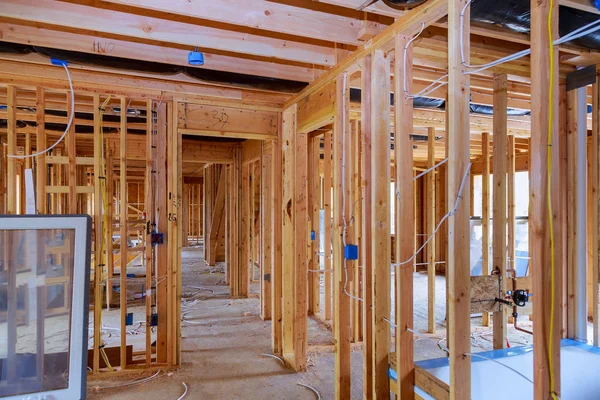 Construção e renovação de edifícios construção nova casa quadro — Fotografia de Stock
