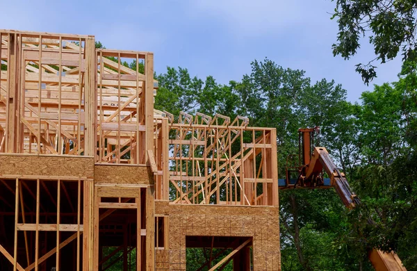 Building construction, wood framing structure at new property development site