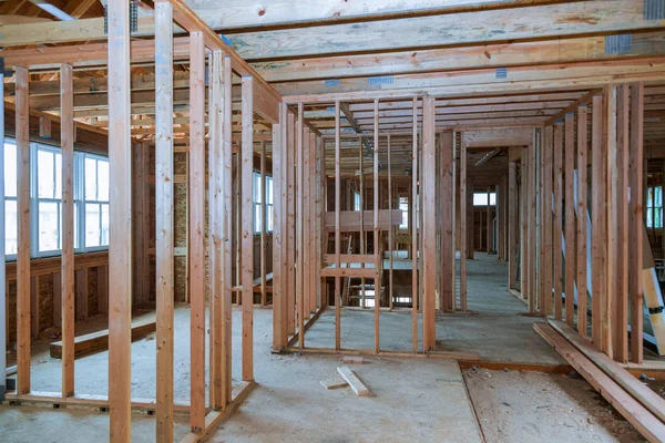 Vista interior de una casa en construcción — Foto de Stock