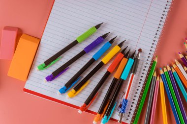 Geri okul eğitim okul malzemeleri ekipman kopya alanı ile öğrenci için.