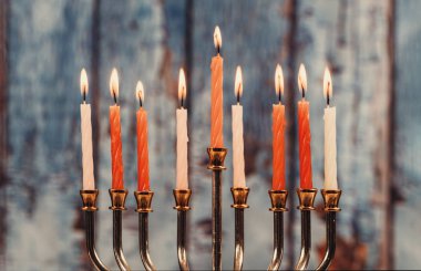 Chanukah mumlar bir sembol Yahudi tatil tüm