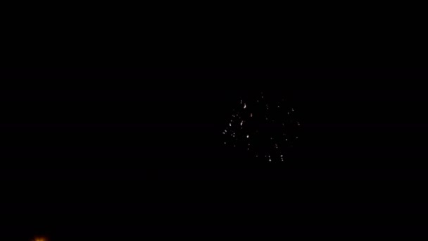 Widok na fajerwerki, wakacje złoto błyszczące fajerwerki blask — Wideo stockowe